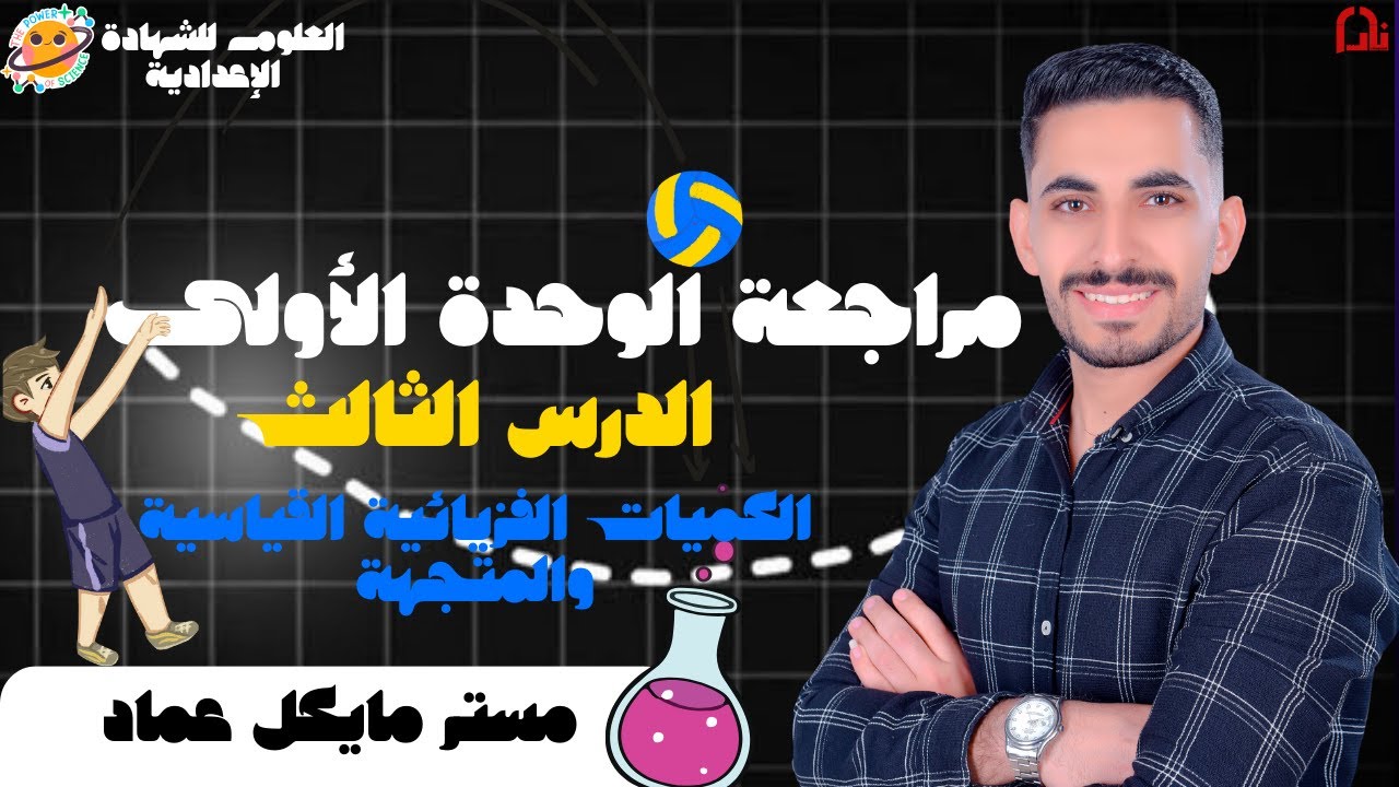 مراجعة الوحدة الاولى  الدرس الثالث (الكميات الفيزيائية القياسية والمتجهة ) الصف الثالث الاعدادي
