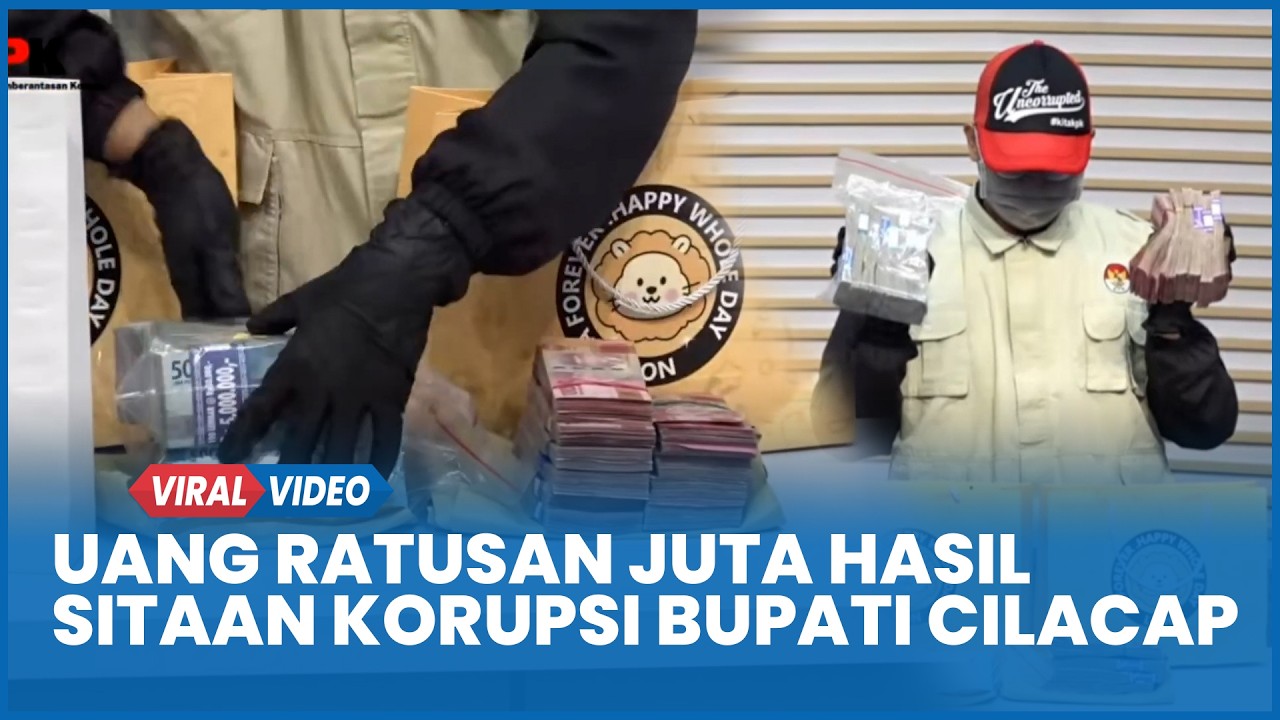 Wow, Penampakan Uang Ratusan Juta Hasil Sitaan Kasus Korupsi Bupati Cilacap Dipajang KPK
