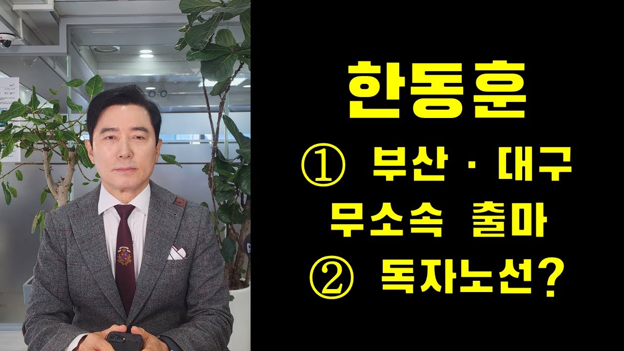 한동훈 ①부산 · 대구 무소속 출마, ②독자노선?