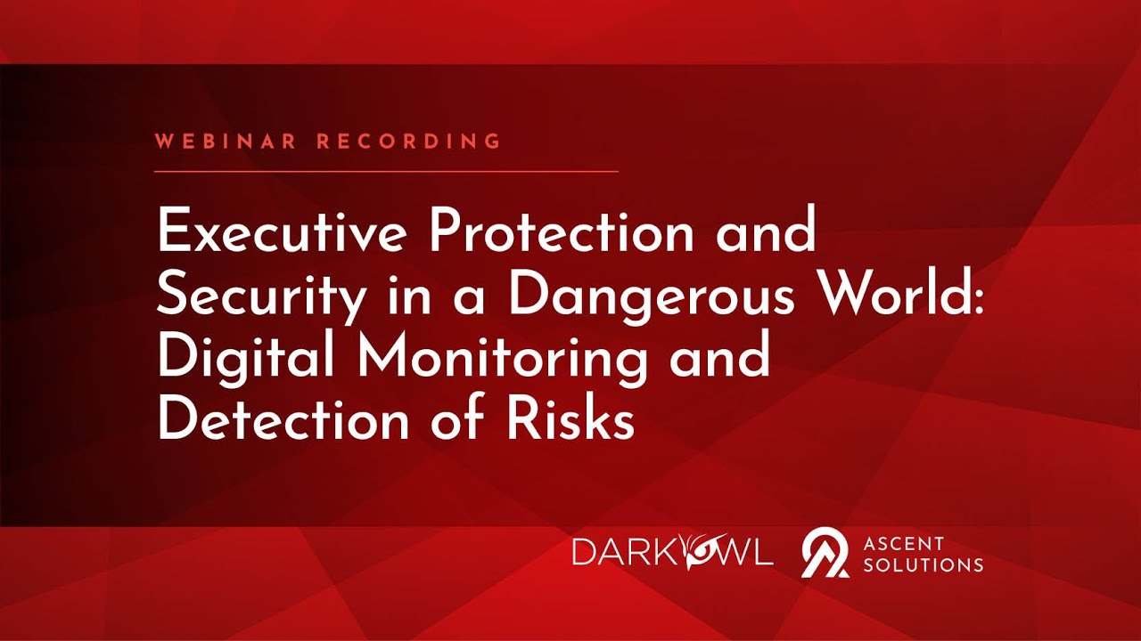 Executive Protection and Security in a Dangerous World: Digital Monitoring and Detection of Risks