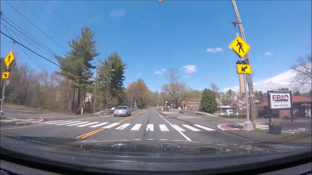Driving towards and around Simsbury, CT