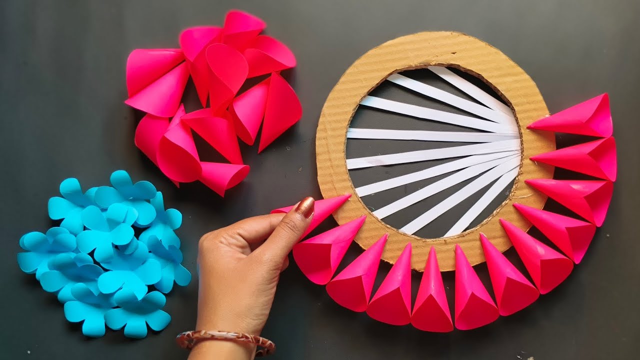 3 Easy and Quick Paper Wall Hanging Ideas / A4 sheet Wall decor / Cardboard  Reuse / Room Decor DIY