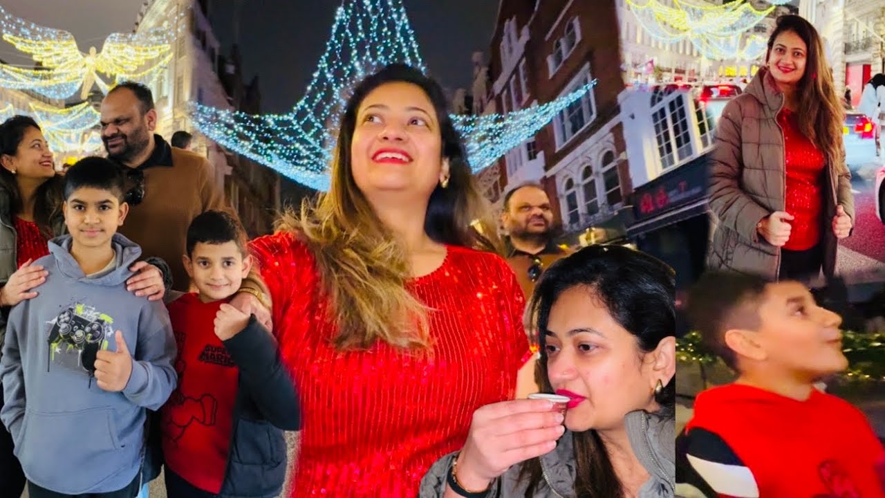 Central London me log aab samosa bechne lage! Nightlight view dekhne gaye central London xmas pe !