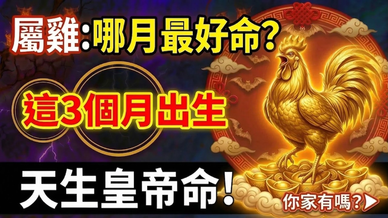 屬雞最喜哪個月？這幾個月份出生的屬雞人，其實是天生的皇帝命！快看有你嗎？#2026屬雞運勢 #生肖雞2026運勢 #屬雞財運 #風水 #生肖雞轉運 #生肖雞運勢 #屬雞八字 #招財 #貴人 #屬雞運勢