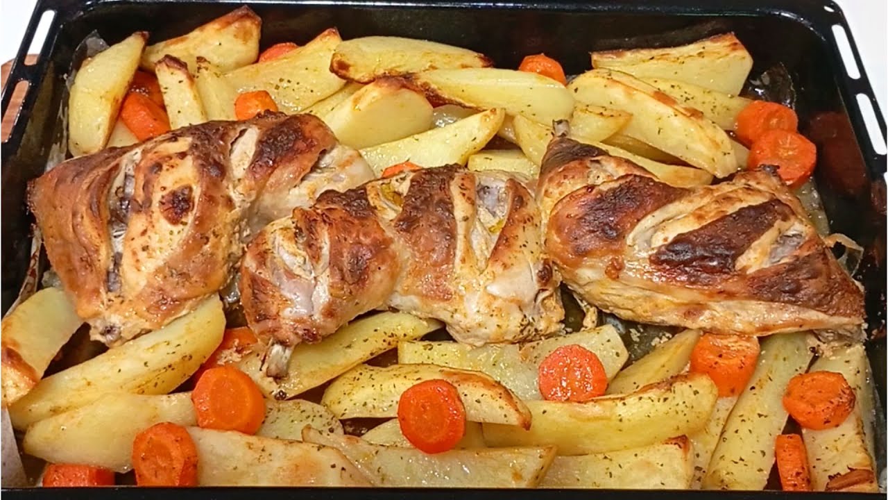 Курица в лучшем маринаде с картошкой в ​​духовке! Курица, которая тает во рту!