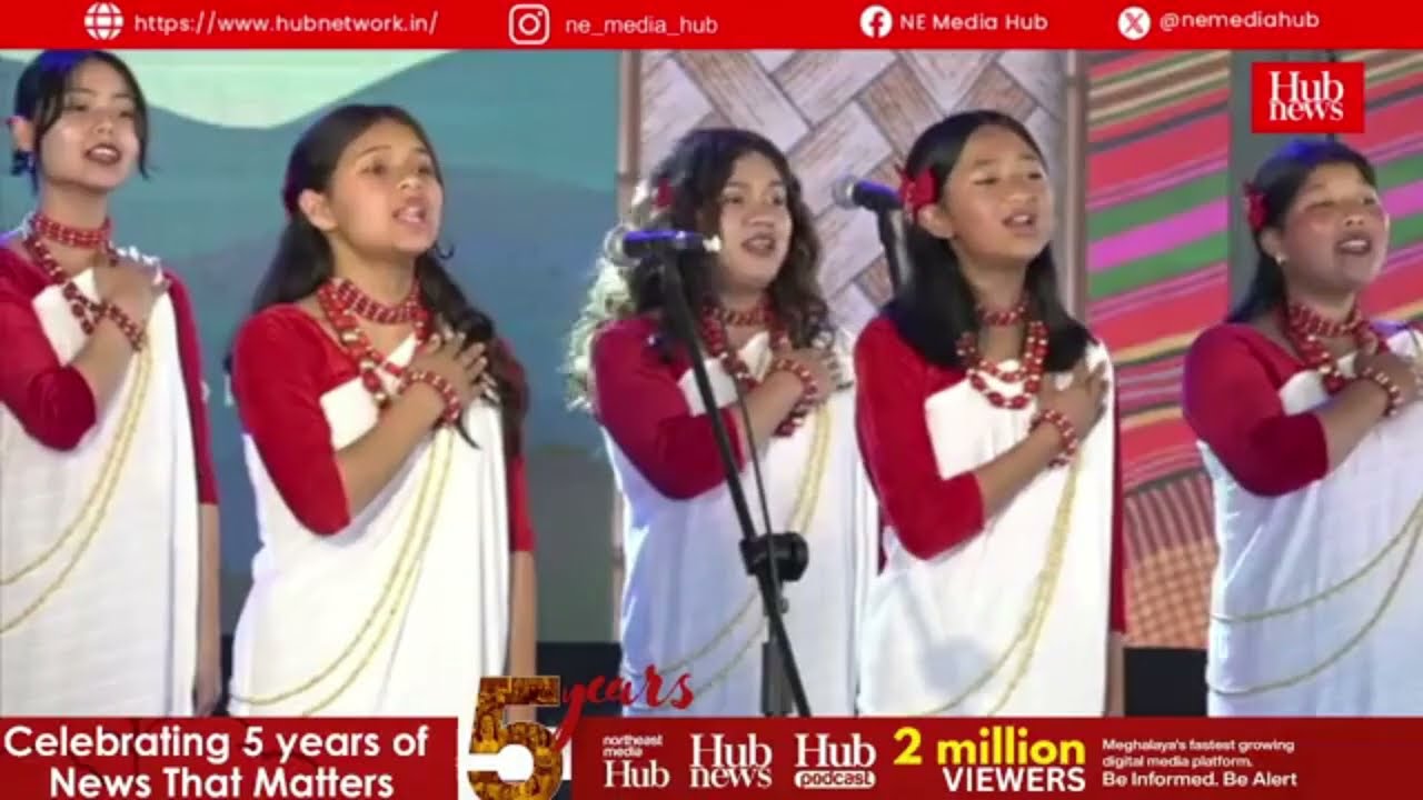 Khmih Creative Society Performs State Anthem at Grand 54th Meghalaya Day in Baghmara