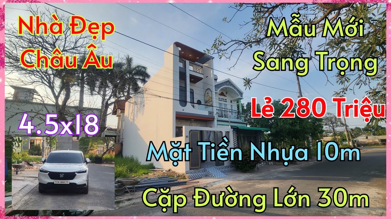 Mẫu Mới Tây Âu_Nhà Mặt Tiền Nhựa 10m Bán Lẻ 280TR Cặp Đường Lớn 20m Ra Đinh Đức Thiện BÌNH CHÁNH.