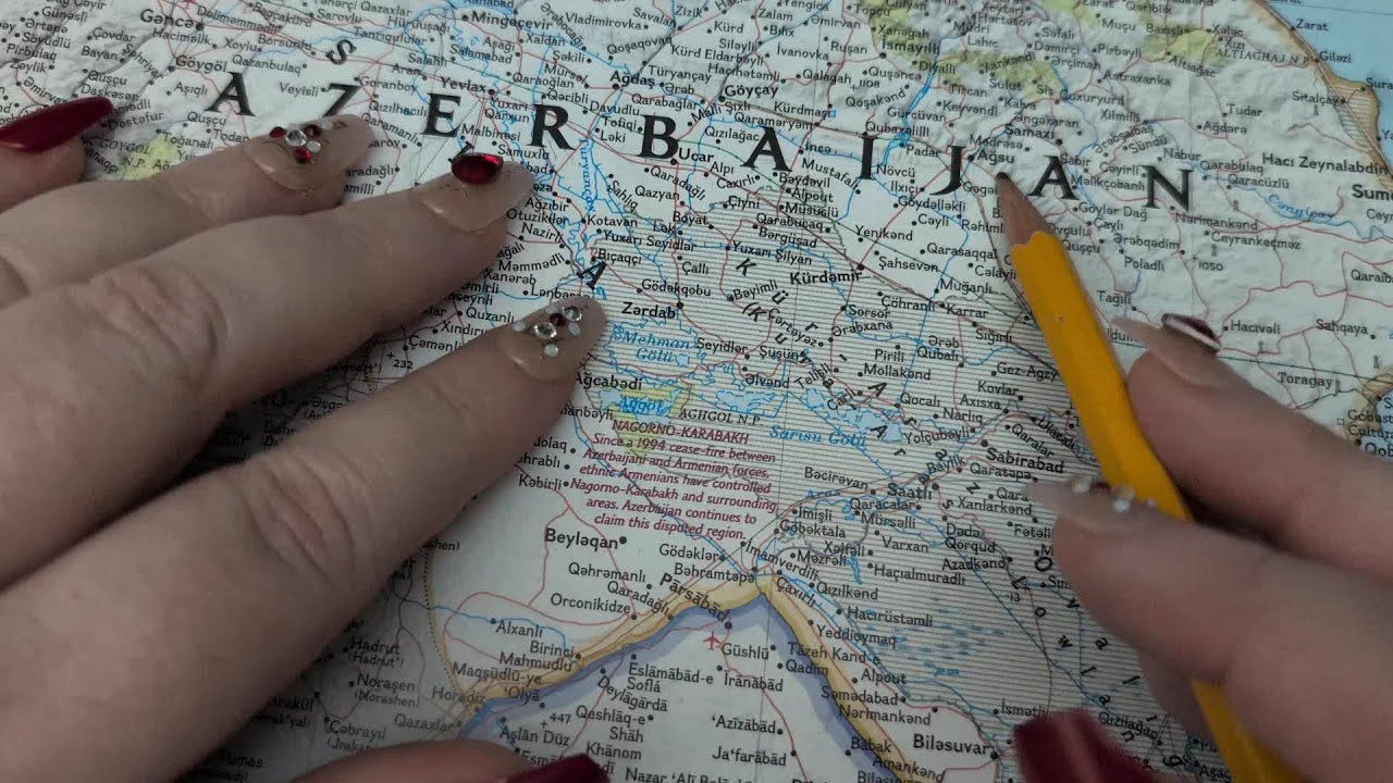 ASMR ~ Ağsu & Beylagan, Azerbaijan History & Geography ~ Soft Spoken Map Tracing Candle Triggers