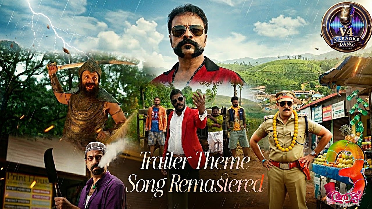 Aadu 3 : Trailer Theme Song | Remastered Version | Jayasurya | Shaji Pappan | V4 Karaoke Bang