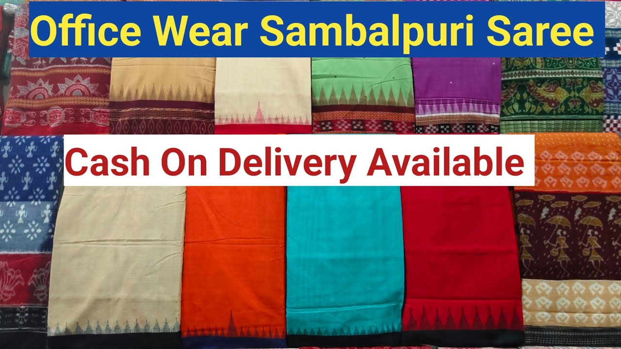 Simple design sambalpuri saree office wear cash on delivery available Sakshyam Handloom 9040107279