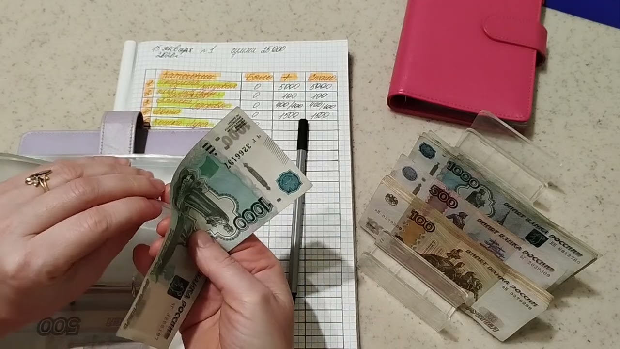 Январь  2026г. чек №1 Распределение по конвертам, распределяю 25000💰💸🤑