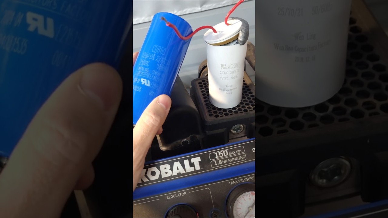 Kobalt Quiet Tech - Blown Capacitor #kobalt #diy #aircompressor