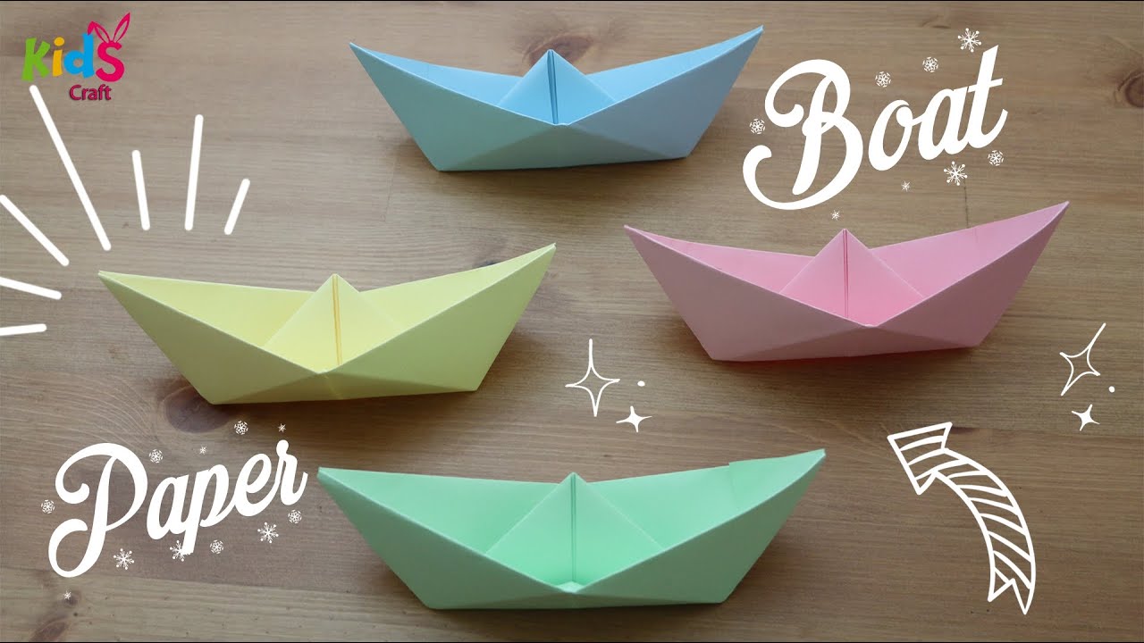 easy paper boat for kids 🚤🚤 طريقة سهلة لعمل قارب صغير بالورق الملون