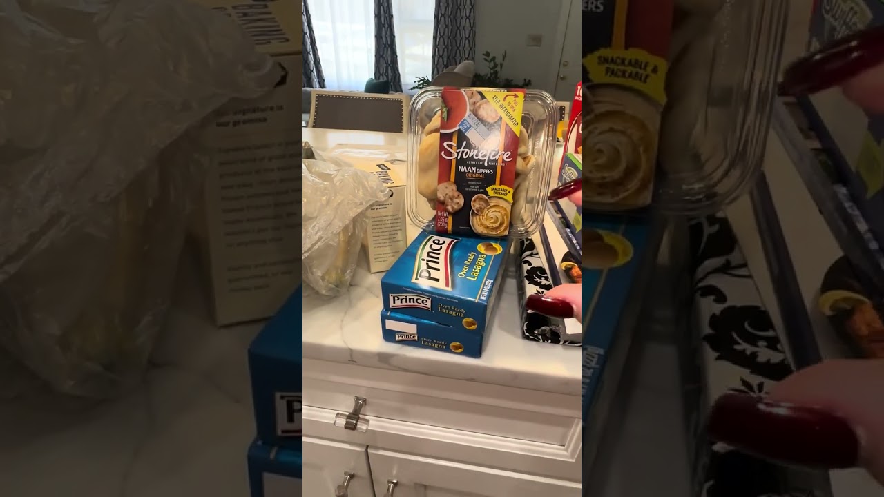 Weekly grocery hall before a snow storm 