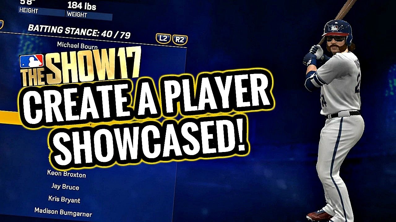 CREATE A PLAYER SHOWCASED!! ALL HAIRSTYLES & FACIAL HAIRS SHOWN! MLB THE SHOW 17