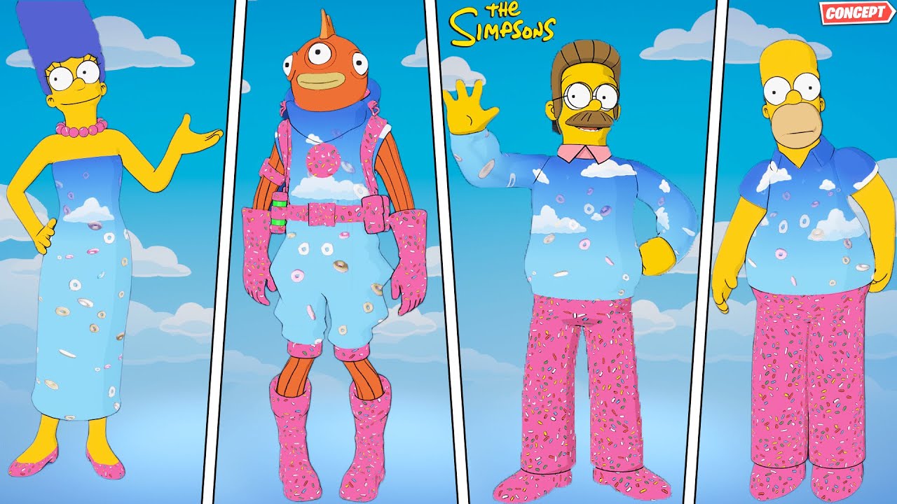 Fortnite Simpsons Battle Pass SUPER STYLES Showcase! (Concept)