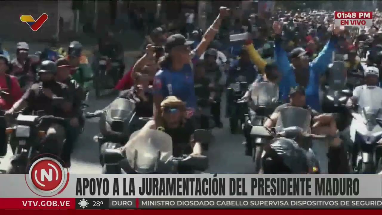 Caravana de motorizados del chavismo recorren Caracas este 9 de enero de 2025