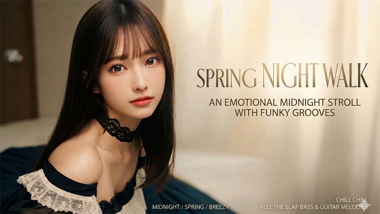 ギターとスラップベースのグルーヴ　Spring Night Walk - Groovy Slap Bass & Melodic Guitar [J-Fusion / City Pop]
