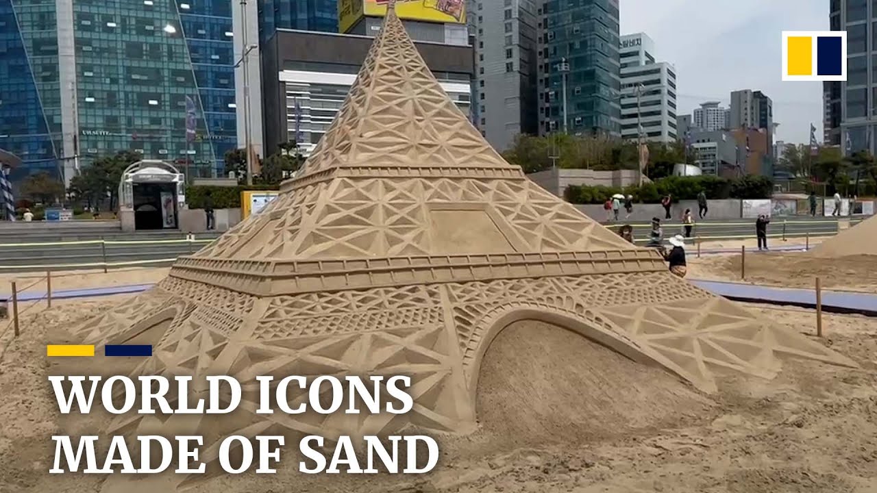 World landmarks recreated in sand at Haeundae Festival in South Korea