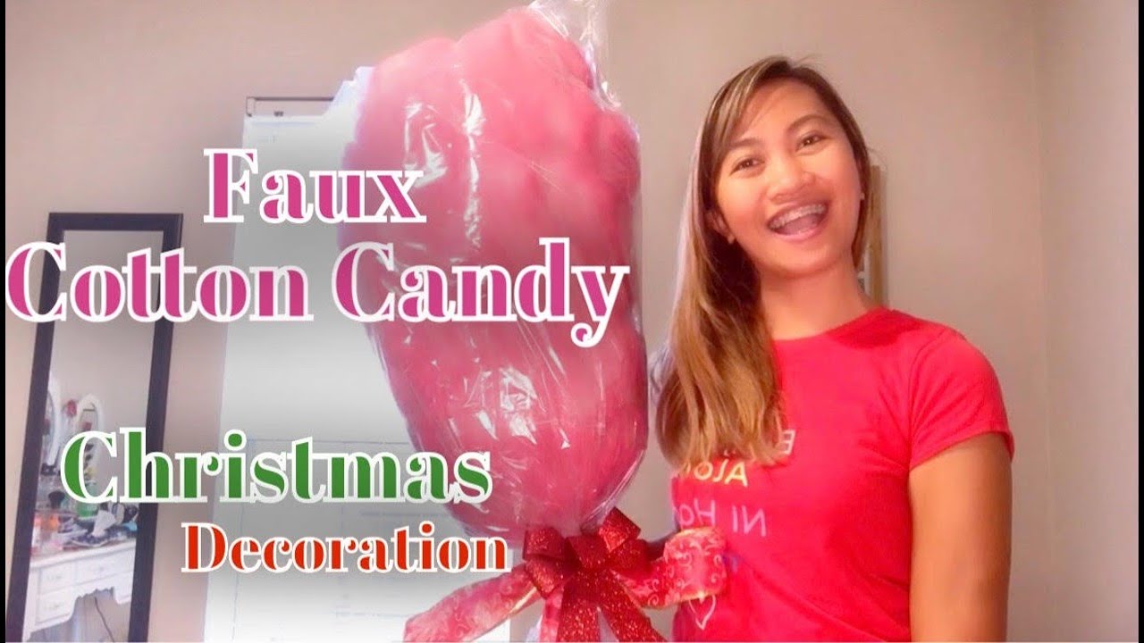 DIY GIANT COTTON CANDY | CHRISTMAS CANDY LAND DECORATION IDEAS | DOLLAR TREE CHRISTMAS DECORATION