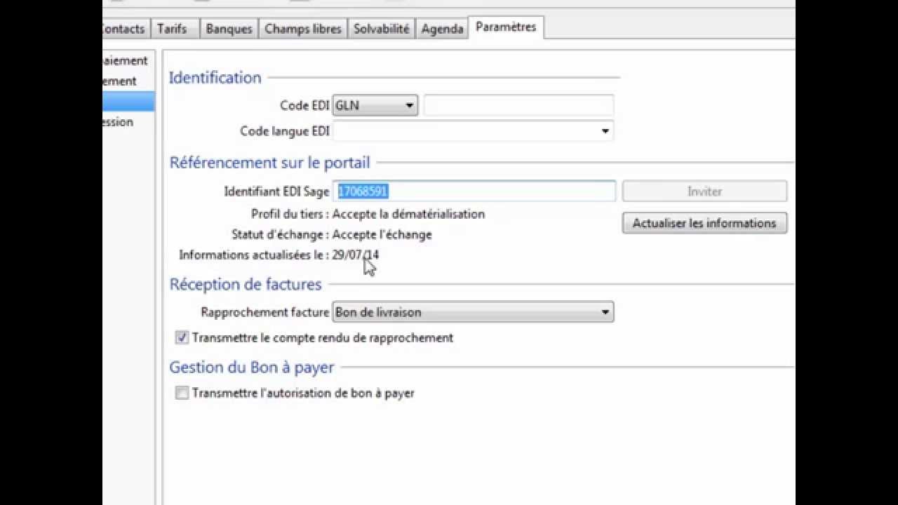L’envoi des commandes en EDI depuis Sage 100 Gestion Commerciale i7