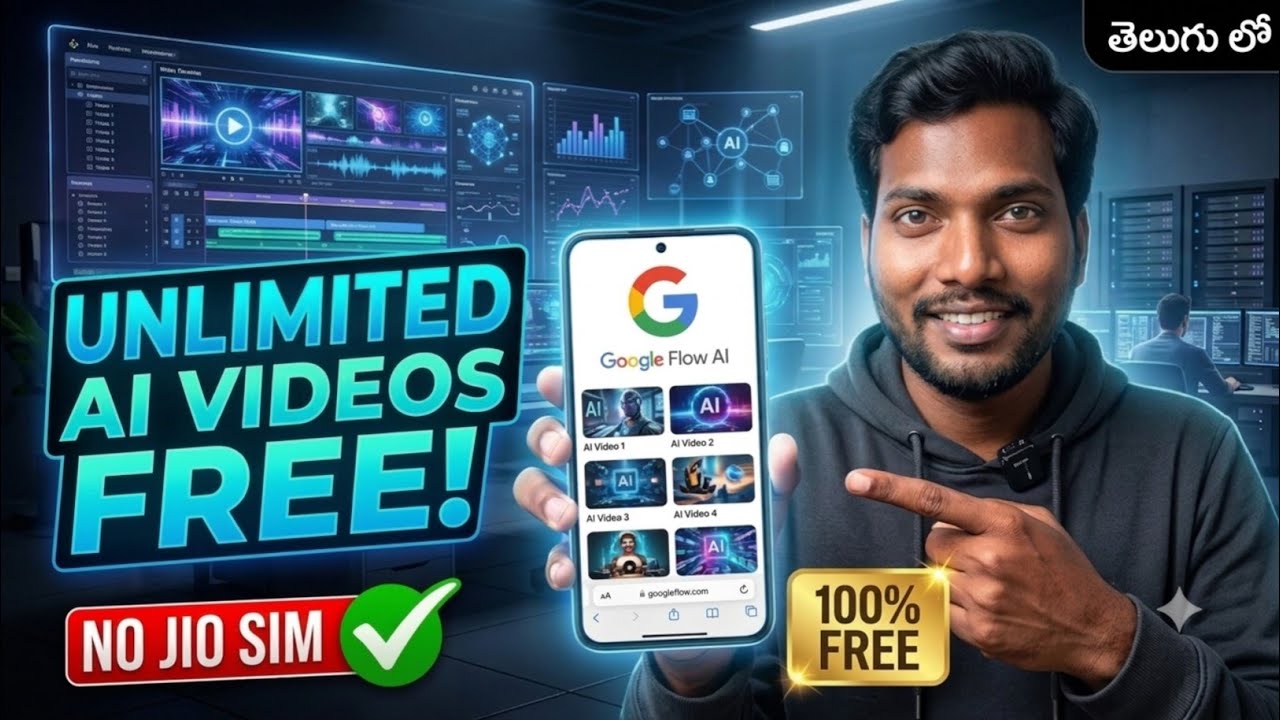 Google Flow AI Free Unlimited Videos Tutorial (No Jio SIM Required)😍