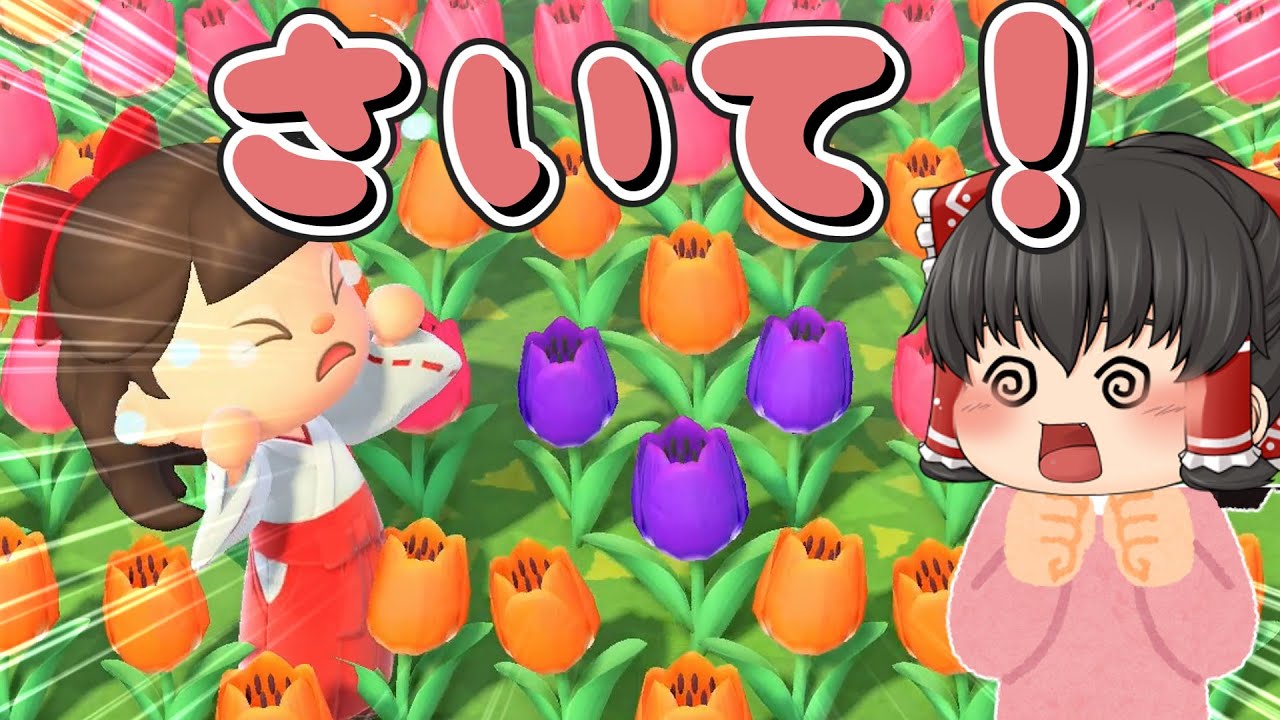 あつ森　簡単といわれてるチューリップの交配がこんなに大変だったなんて！チューリップに囲まれた場所を作るの！島クリ【あつ森】