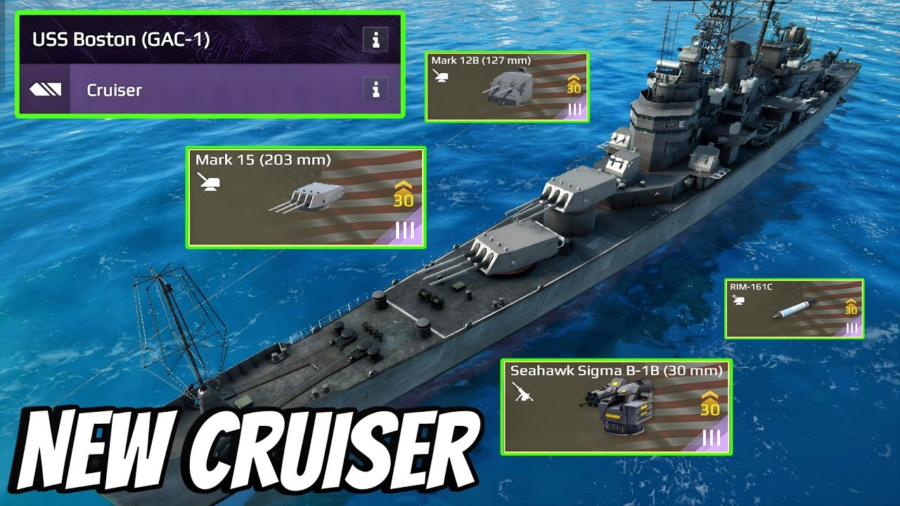 USS Boston (GAC-1) New Bundle Cruiser 🔥 300k+ Burst - Review & Gameplay - Modern Warships 