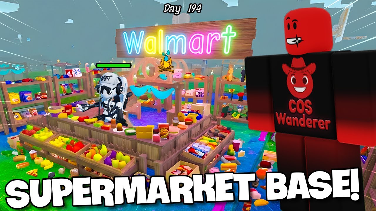 I Built a Supermarket Base in 99 Nights in a Forest!