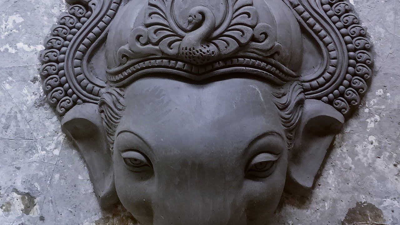 how to make 5 feet to 6 face Ganesh ji face. गणेश जी फेस कैसे बनाया जाता।