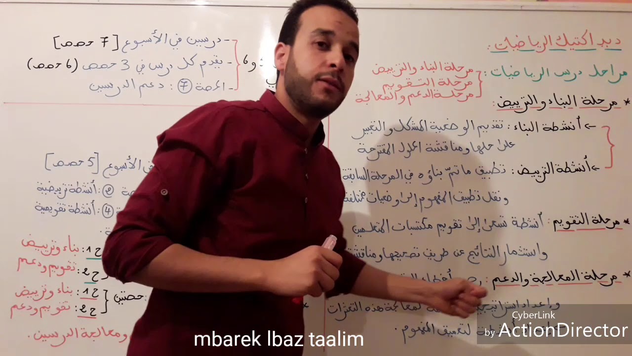 ديداكتيك مادة الرياضيات: مراحل تقديم درس + توزيع الحصص.