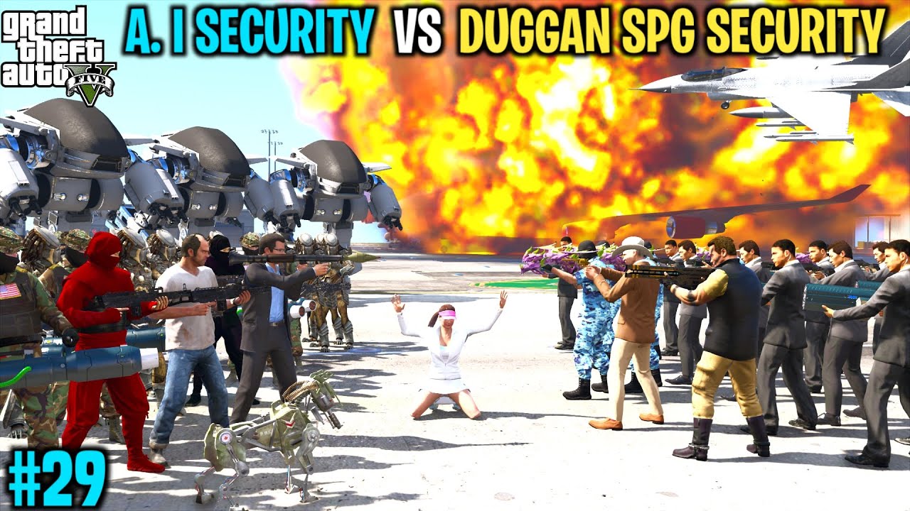 MICHAEL AI SECURITY VS DUGGAN BOSS SPG SECURITY | GTA V GAMEPLAY #29