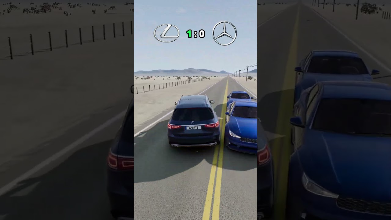 Lexus LX500 vs Mercedes Benz GLS #beamng #beamngdrive #beamngcrashes