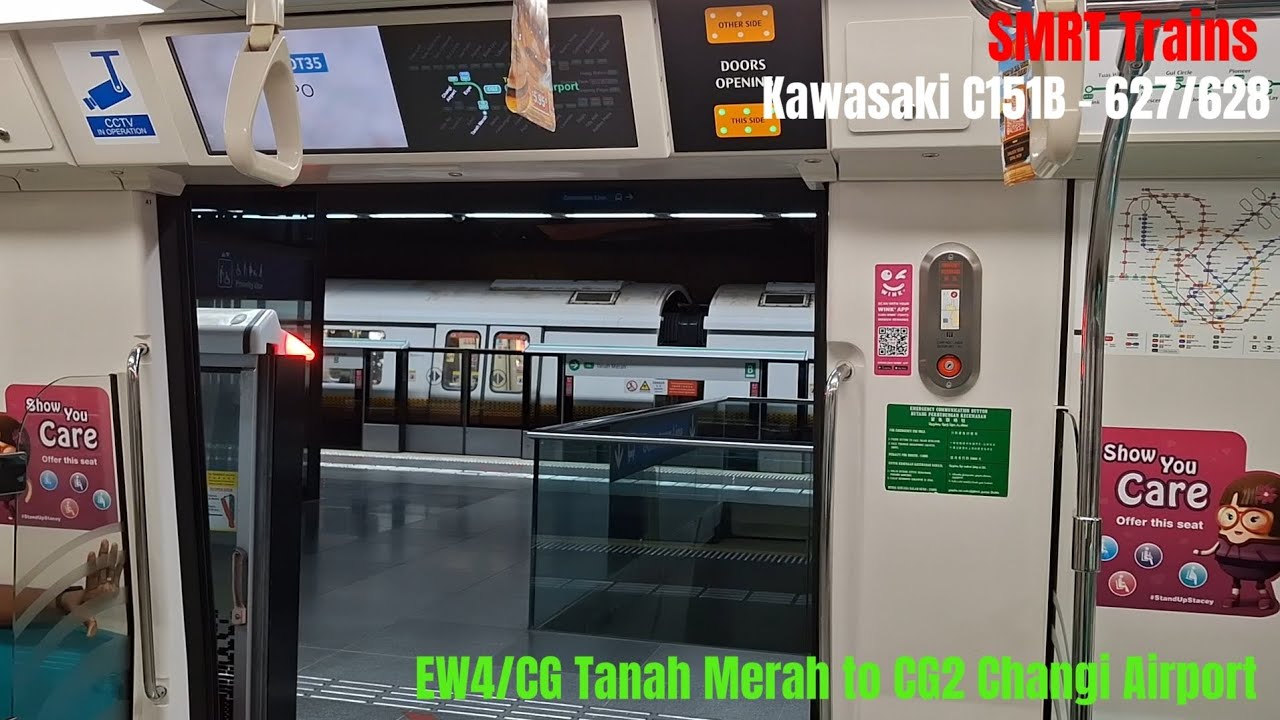[DOUBLE B MADNESS] SMRT KSF C151B - 627/628 | EW4/CG Tanah Merah to CG2 Changi Airport (CGL)
