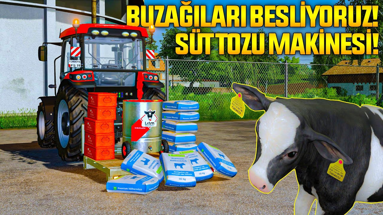 BUZAĞILARI BESLİYORUZ! SÜT TOZU MAKİNESİ! FARMING SIMULATOR 2019