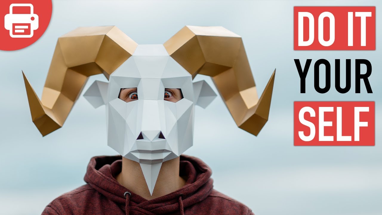 How to make a Goat Mask with Paper or Cardboard | DIY Printable Template
