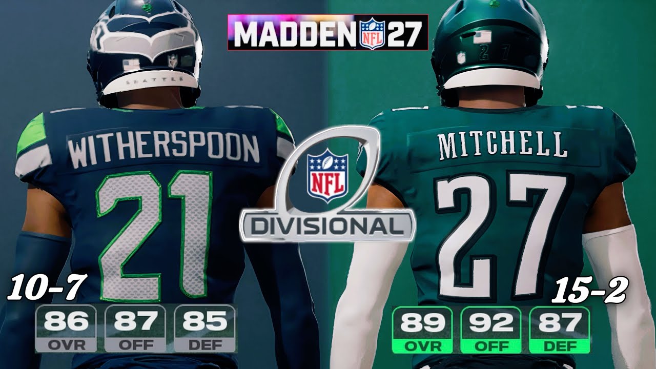 Eagles (15-2) vs Seahawks (10-7) Playoff Divisional Round Simulation | Madden 27 Roster