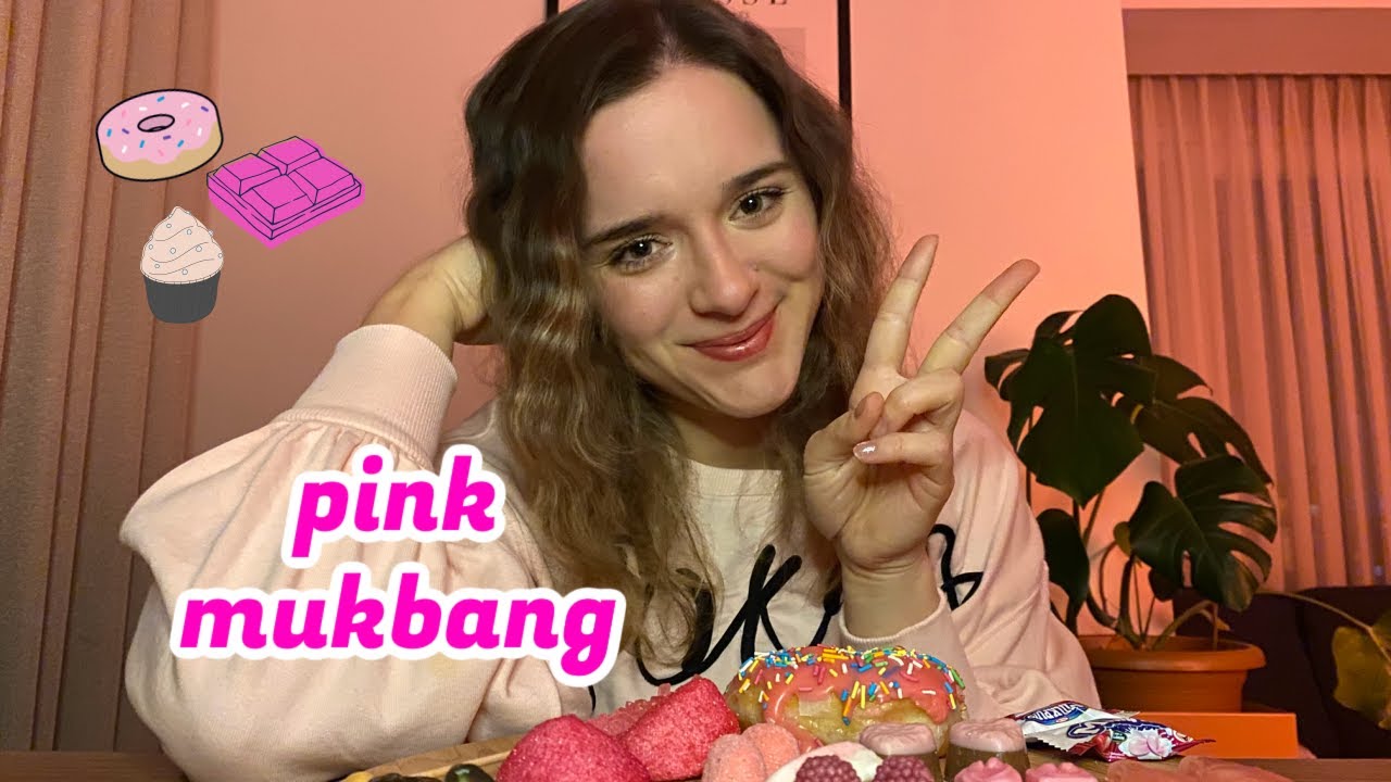 ASMR // MUKBANG! Pembe Şekerlemeler, Donut, Marshmallow, Rock Candy, Nik L Nip ve daha fazlası