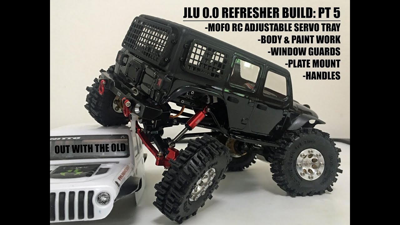 The Original SCX24 Jeep JLU 0.0 - Build Refresh: Pt 5 - Mofo RC Servo Mnt, Paint/Body, Window Guards