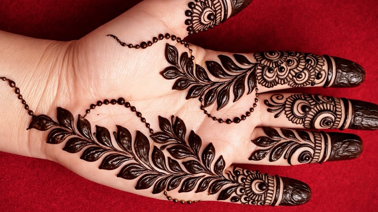 Trendy Leaf Mehndi Design 2026 | Easy Front Hand Henna Design For Ramzan Eid||