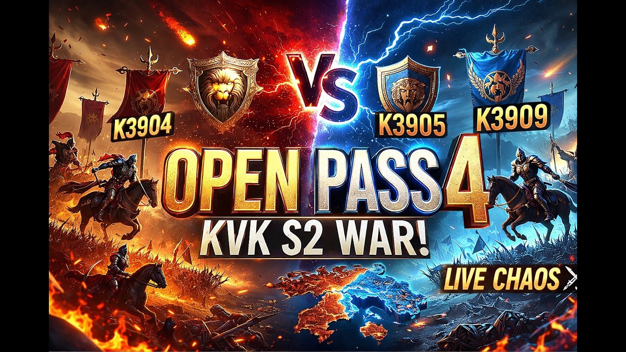 OPEN PASS 4 KVK SEASON 2 GILA ! 3904 DIKEROYOK 2 KINGDOMS! PARAH TOTAL - RISE OF KINGDOMS #2