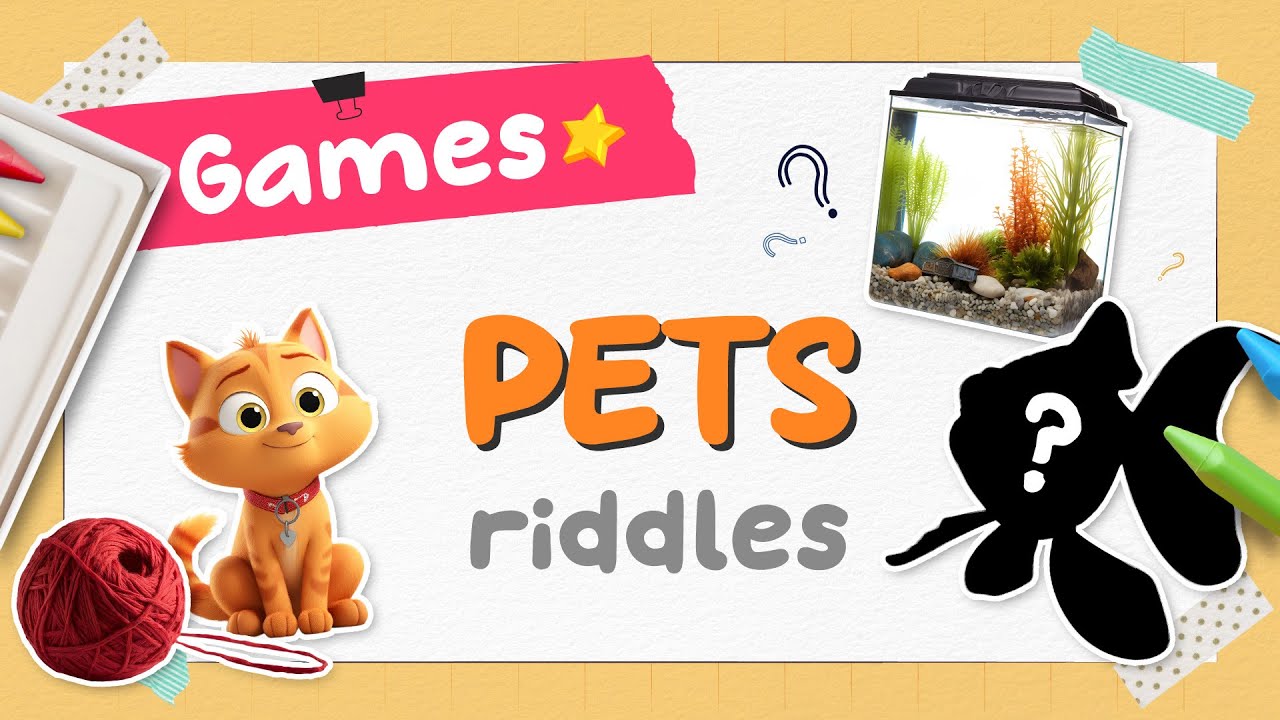 🐢What Pets Are These?🐱 | Animal Riddles for Kids | Kindergarten English Vocabulary
