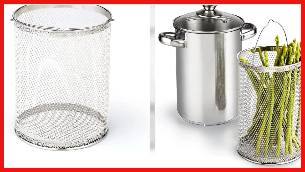 Кастрюля-пароварка Cook N Home из нержавеющей стали для овощей и спаржи, 3 предмета, 4 кварты