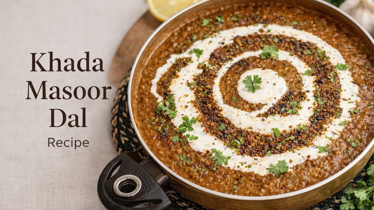⭐ Dhaba Style Khada Masoor Dal | Authentic Punjabi Whole Masoor Recipe 
