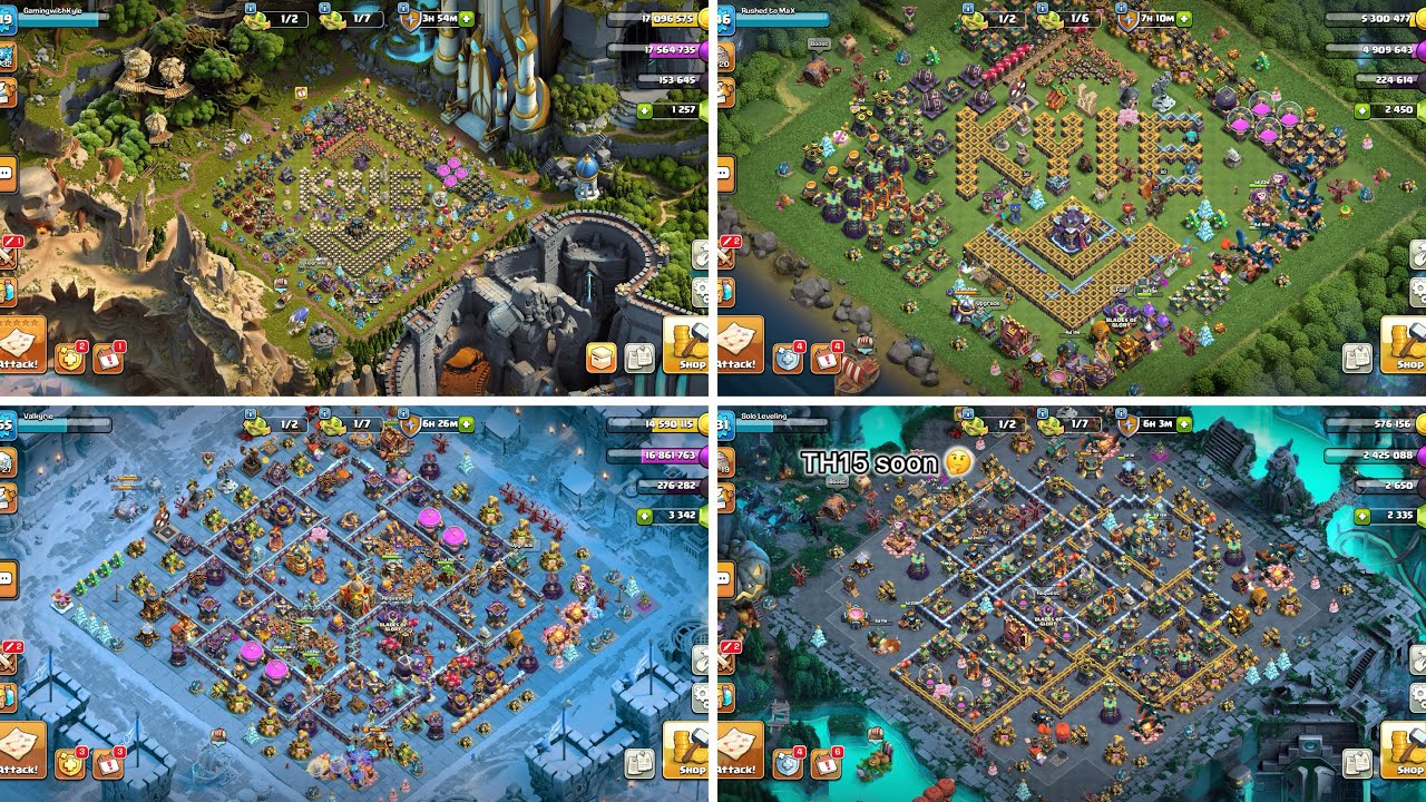 Episode 93 4 for 1 Let’s play TH17,16,15 and 14 new Town halls same grind plus war attack 😸