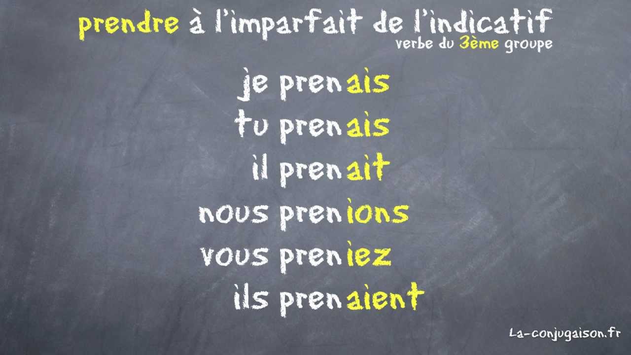 prendre à l'imparfait de l'indicatif - La-conjugaison.fr