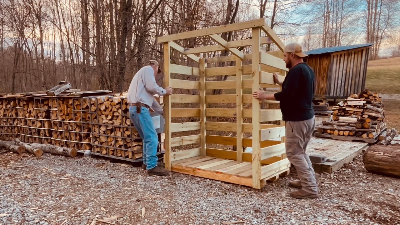 We Built a Simple Wood Shed + Split & Stacked Red Oak