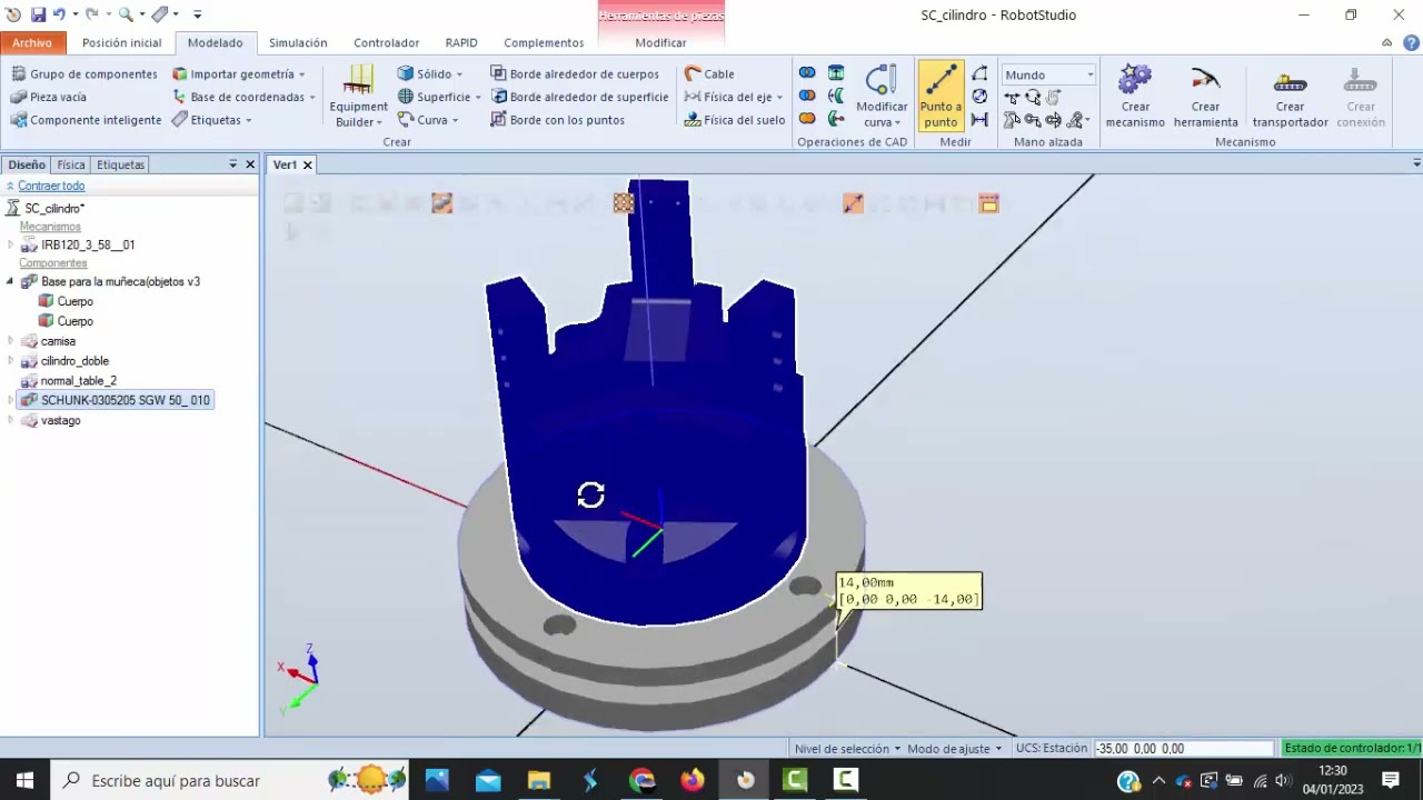 Creación de una herramienta pinza SGW 50 en Robotstudio 1/2