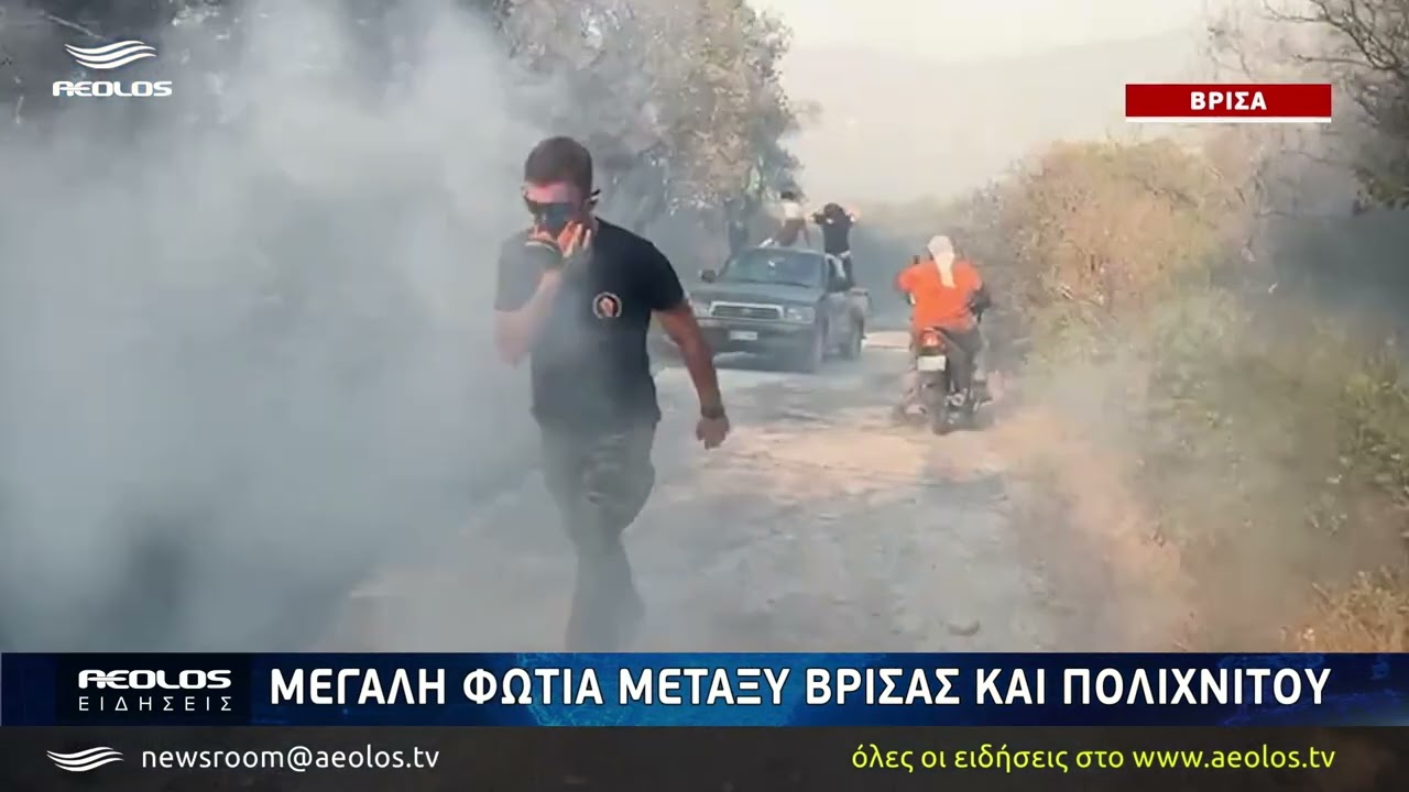 Φωτιά σε αγροτοδασική έκταση στη Βρίσα