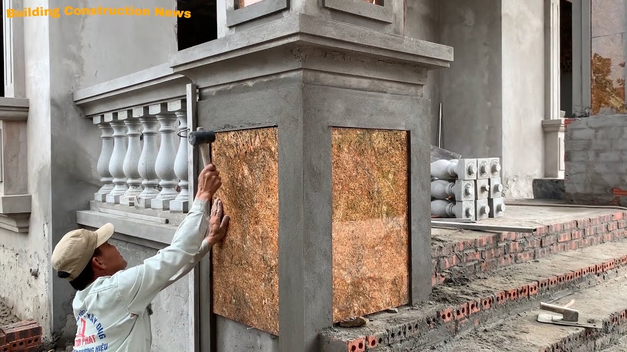 How To Building Beautiful And Creative New Style Concrete Columns - Using Sand And Cement Bricks
